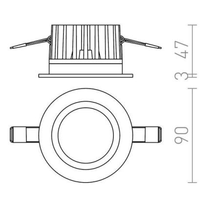 RED - Design Rendl - R12716 - LED kupatilsko ugradno svetlo TOLEDO 8W/230V IP44