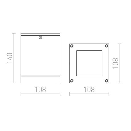RED - Design Rendl - R10385 - Spoljašnja plafonska svetiljka QUADRA 1xE27/75W/230V IP54