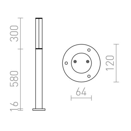 RED - Dizajn Rendl - R10548 - LED spoljna svetiljka VADIS LED/8W/230V IP54