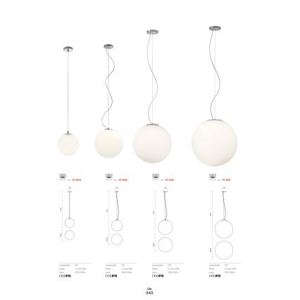 Redo 01-1064 - Luster na sajli OLA 1xE27/42W/230V prečnika 20 cm