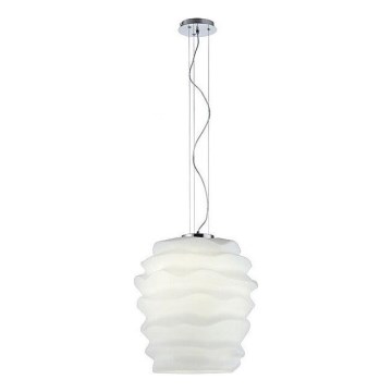 Redo 01-1142 - Luster na sajli MAGMA 1xE27/42W/230V prečnik 38 cm sjajni hrom/bela