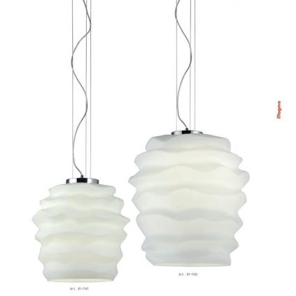 Redo 01-1142 - Luster na sajli MAGMA 1xE27/42W/230V prečnik 38 cm sjajni hrom/bela