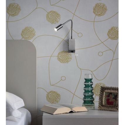 Redo 01-1195 - Fleksibilna LED lampica HELLO LED/3W/230V matni hrom