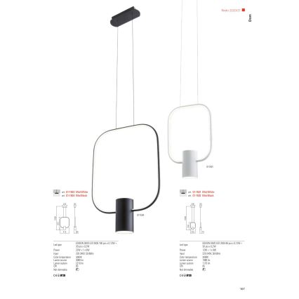 Redo 01-1226 - LED prigušiva stona lampa DOM LED/21W/230V bela
