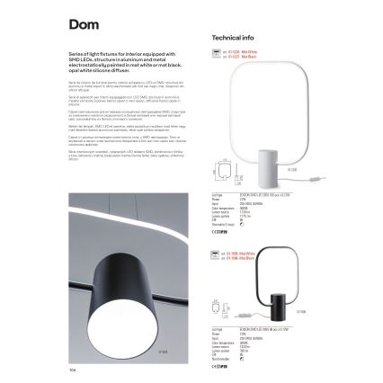Redo 01-1227 - LED Prigušiva stona lampa DOM LED/21W/230V crna