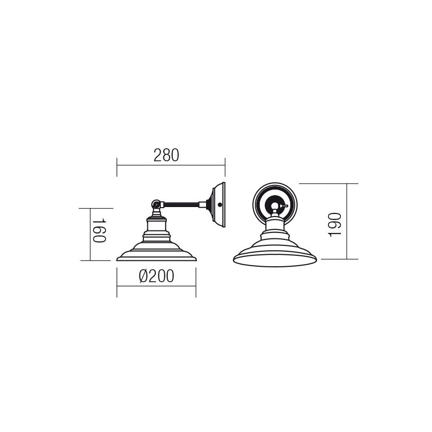 Redo 01-1290 - Zidna svetiljka SPINNER 1xE27/42W/230V