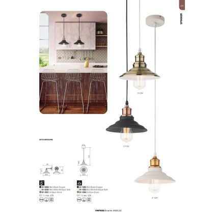 Redo 01-1293 - Luster na sajli SPINNER 1xE27/42W/230V
