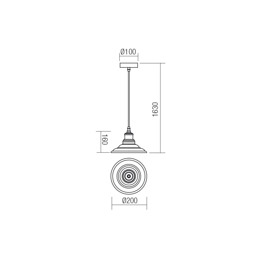 Redo 01-1293 - Luster na sajli SPINNER 1xE27/42W/230V