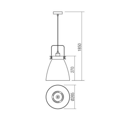 Redo 01-1311 - Luster na sajli ARNE 1xE27/42W/230V bela