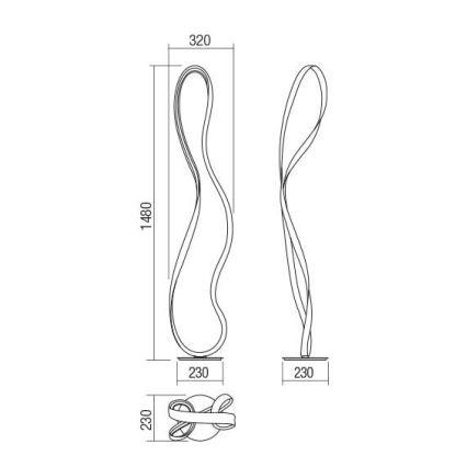 Redo 01-1417 - LED prigušiva podna lampa NUBO LED/35W/230V bela