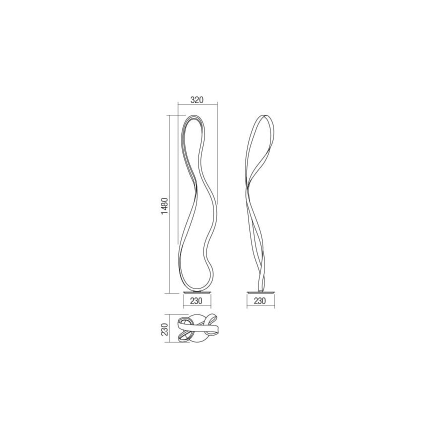 Redo 01-1417 - LED prigušiva podna lampa NUBO LED/35W/230V bela