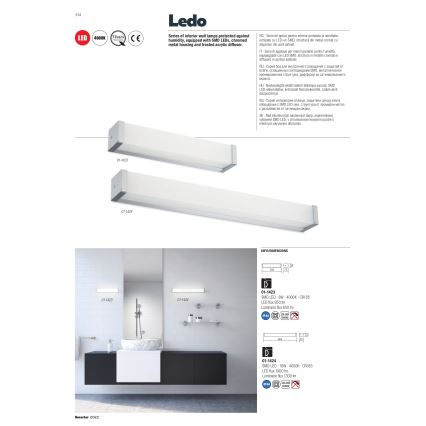 Redo 01-1423 - LED zidna svetiljka za kupatilo LEDO LED/8W/230V IP44