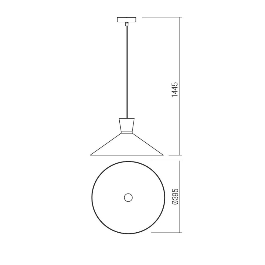 Redo 01-1461 - Luster na sajli KIMONO 1xE27/42W/230V, prečnik 39,5 cm, u boji bakra