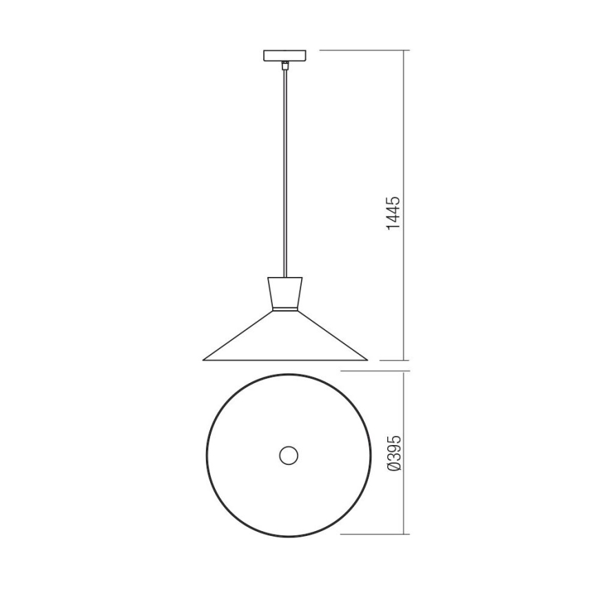 Redo 01-1462 - Luster na sajli KIMONO 1xE27/42W/230V prečnik 39,5 cm crna