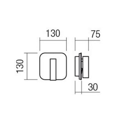 Redo 01-1492 - LED zidno svetlo QUDA LED/6W/230V + LED/3W CRI 90 crno