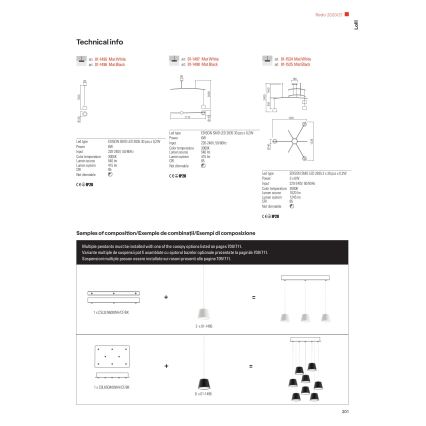 Redo 01-1495 - LED luster na sajli LOLLI LED/6W/230V prečnik 14 cm bela