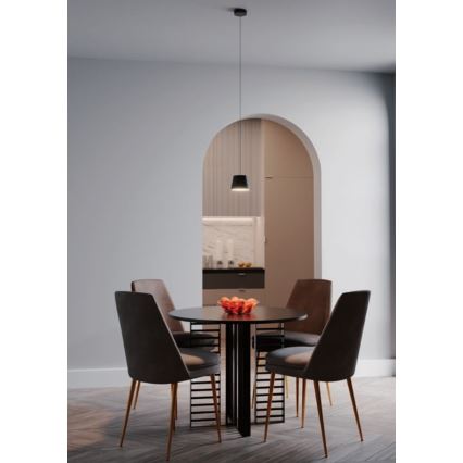 Redo 01-1496 - LED luster na sajli LOLLI LED/6W/230V prečnik 14 cm crna