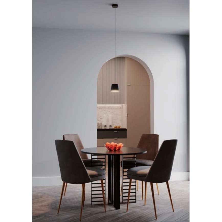 Redo 01-1496 - LED luster na sajli LOLLI LED/6W/230V prečnik 14 cm crna