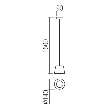 Redo 01-1496 - LED luster na sajli LOLLI LED/6W/230V prečnik 14 cm crna