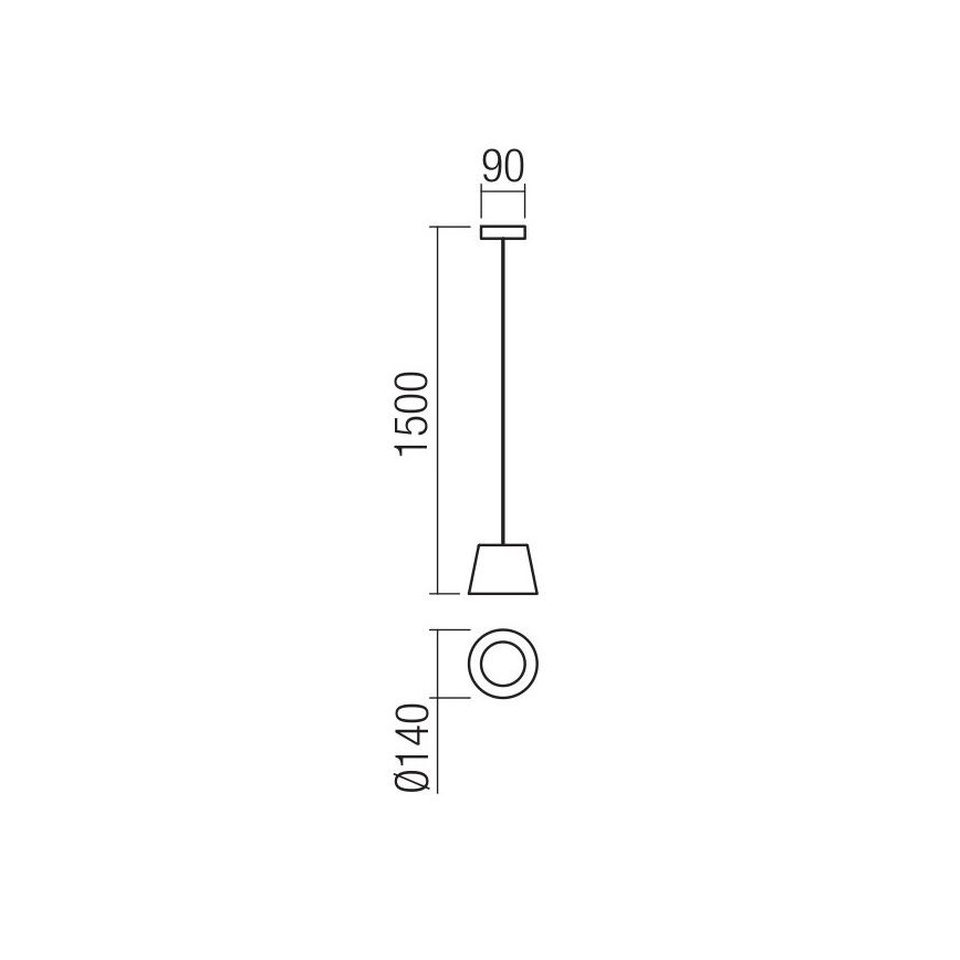Redo 01-1496 - LED luster na sajli LOLLI LED/6W/230V prečnik 14 cm crna