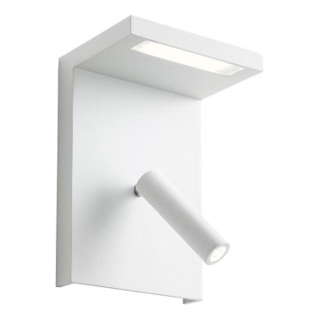 Redo 01-1499 - LED zidno reflektorsko svetlo AGOS LED/6W/230V + LED/3,2W USB bela