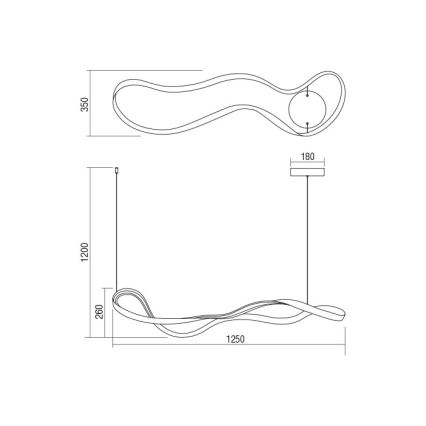 Redo 01-1531 - LED luster na sajli NUBO LED/43W/230V bela