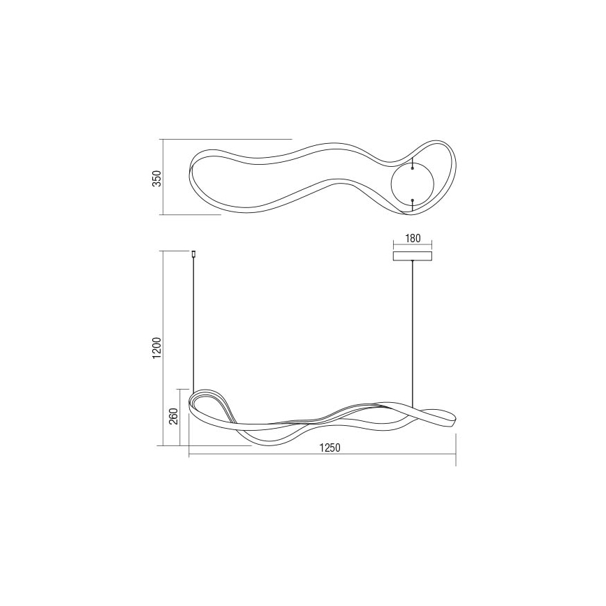 Redo 01-1531 - LED luster na sajli NUBO LED/43W/230V bela