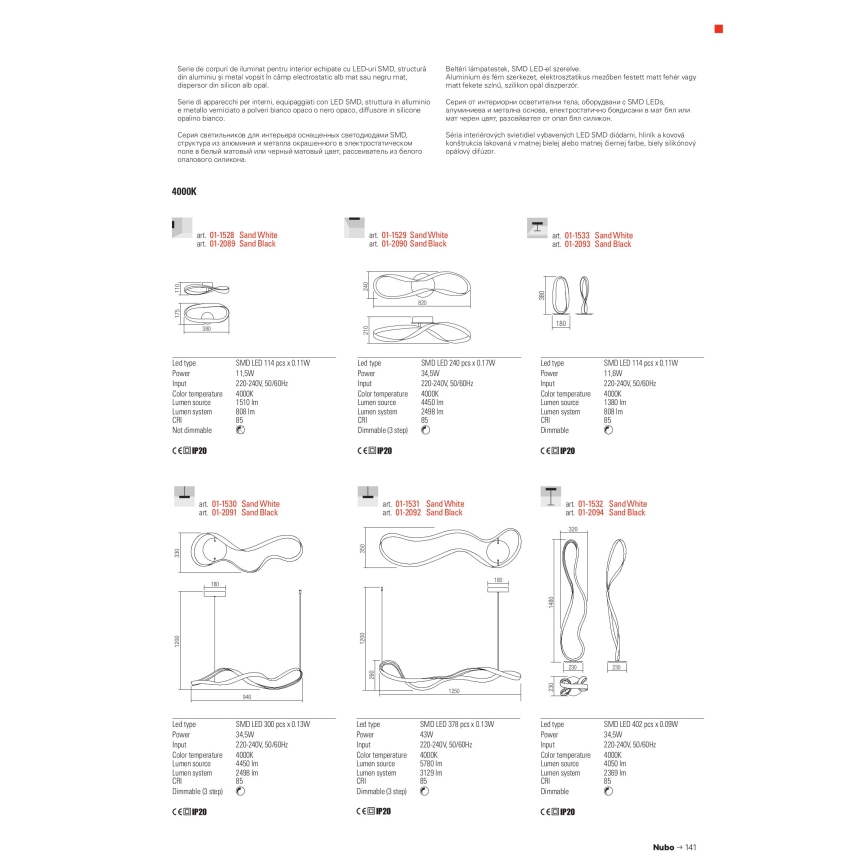 Redo 01-1532 - LED prigušiva podna lampa NUBO LED/34,5W/230V bela