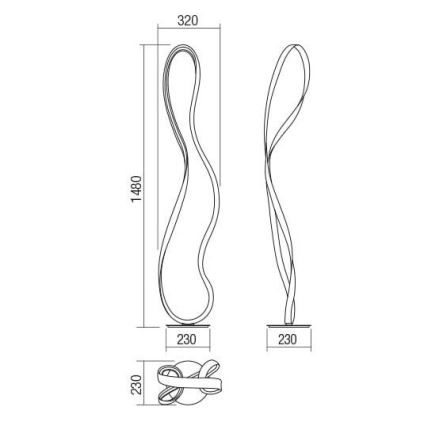 Redo 01-1532 - LED prigušiva podna lampa NUBO LED/34,5W/230V bela