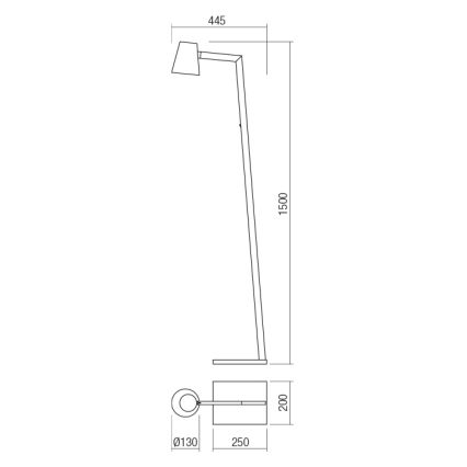 Redo 01-1557 - Podna lampa MINGO 1xE27/42W/230V crna