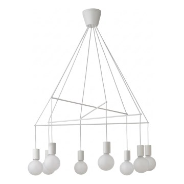 Redo 01-1564 - Luster na sajli MIKADO 8xE27/42W/230V Ø 82 cm bela