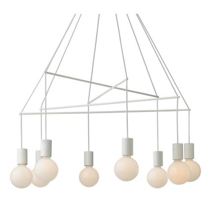Redo 01-1564 - Luster na sajli MIKADO 8xE27/42W/230V Ø 82 cm bela
