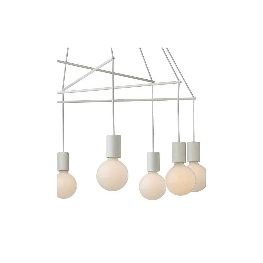 Redo 01-1564 - Luster na sajli MIKADO 8xE27/42W/230V Ø 82 cm bela