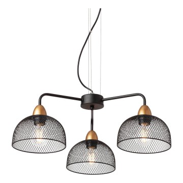 Redo 01-1573 - Luster na sajli TAMIS 3xE27/42W/230V pr. 59 cm crna