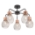 Redo 01-1577 - Luster na šipci EDISON 5xE27/42W/230V, prečnik 53 cm, crna/bakrena