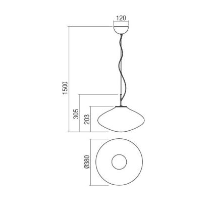 Redo 01-1619 - Luster na kablu ABSOLUTE 1xE27/42W/230V siva