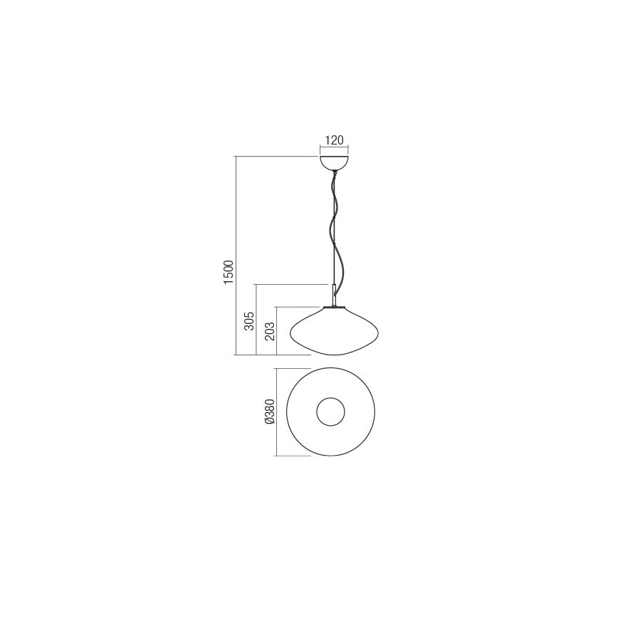Redo 01-1619 - Luster na kablu ABSOLUTE 1xE27/42W/230V siva