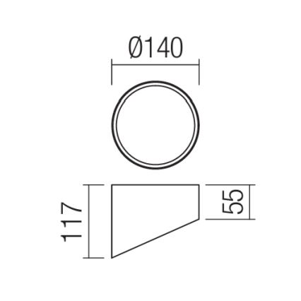 Redo 01-1630 - LED spot svetiljka UTO LED/18W/230V, prečnik 14 cm, crna