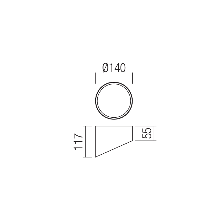 Redo 01-1630 - LED spot svetiljka UTO LED/18W/230V, prečnik 14 cm, crna