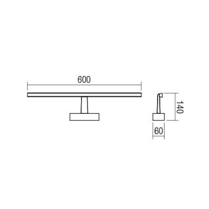 Redo 01-1673 - LED svetlo za kupatilsko ogledalo NEPTUNE LED/12W/230V 60 cm IP44 belo