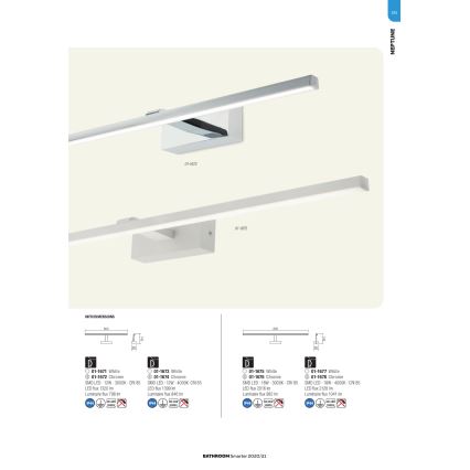 Redo 01-1676 - LED osvetljenje za kupatilsko ogledalo NEPTUNE LED/18W/230V 89,5 cm IP44 sjajni hrom