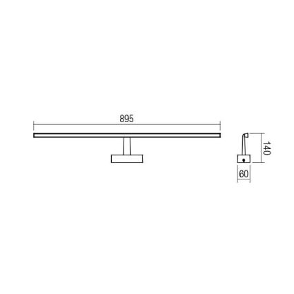 Redo 01-1676 - LED osvetljenje za kupatilsko ogledalo NEPTUNE LED/18W/230V 89,5 cm IP44 sjajni hrom