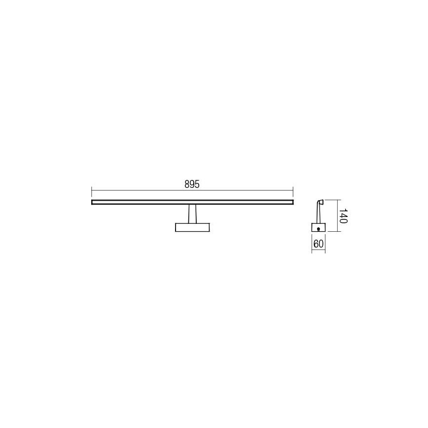 Redo 01-1676 - LED osvetljenje za kupatilsko ogledalo NEPTUNE LED/18W/230V 89,5 cm IP44 sjajni hrom