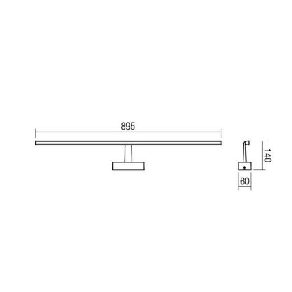 Redo 01-1678 - LED kupatilsko osvetljenje za ogledalo NEPTUNE LED/18W/230V 89,5 cm IP44 sjajni hrom