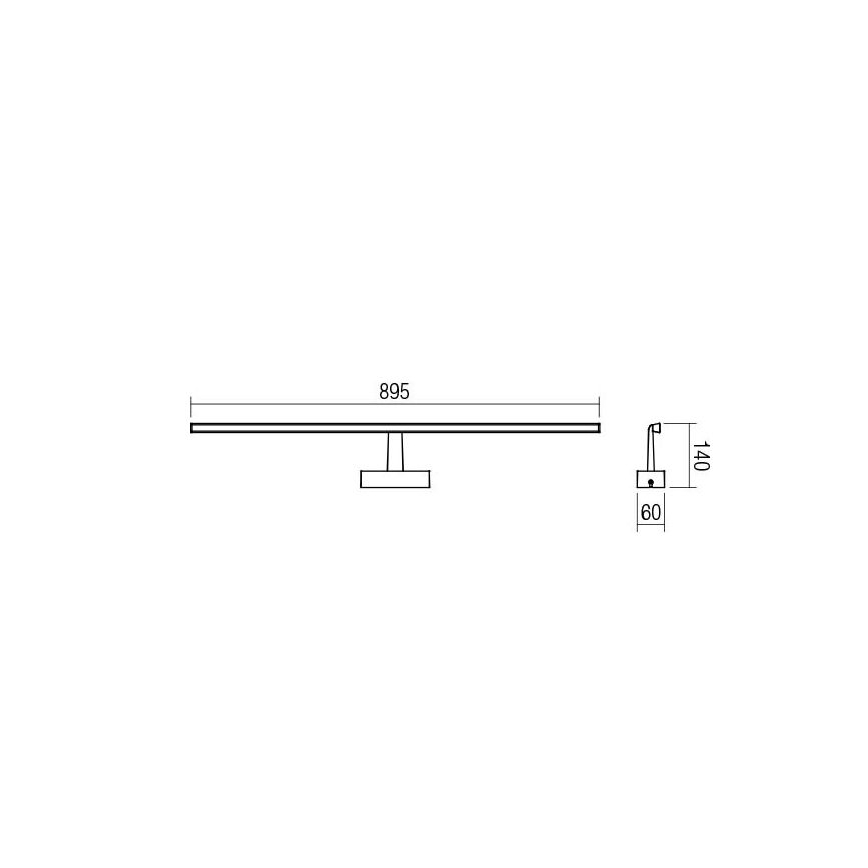 Redo 01-1678 - LED kupatilsko osvetljenje za ogledalo NEPTUNE LED/18W/230V 89,5 cm IP44 sjajni hrom