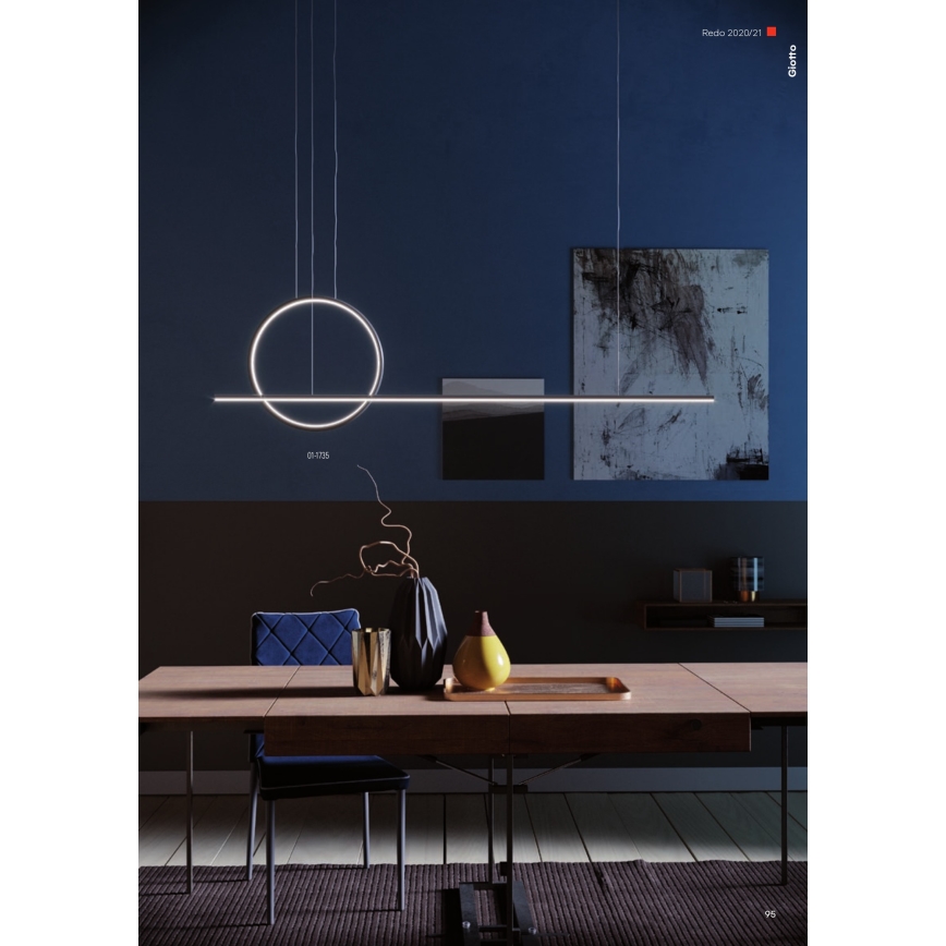 Redo 01-1735 - prigušiva LED viseća lampa na sajli GIOTTO LED/46W/230V crna