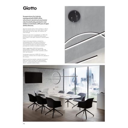 Redo 01-1735 - prigušiva LED viseća lampa na sajli GIOTTO LED/46W/230V crna