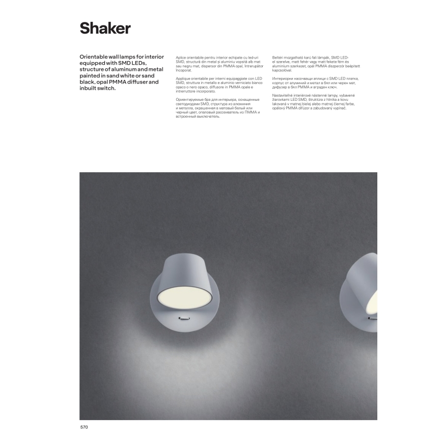 Redo 01-1738 - LED zidno svetlo SHAKER LED/6W/230V