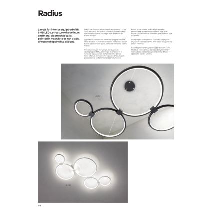 Redo 01-1742 - LED luster na sajli RADIUS LED/45W/230V