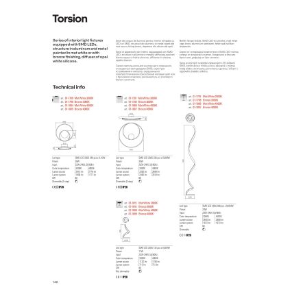 Redo 01-1791 - TORSION LED stropna svetiljka, prigušiva, 30W/230V, Ø 55 cm, bela